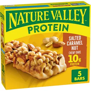 Nature Valley Salted Caramel Nut Protein Granola Bars, Chewy, 5 Bars (7.1 oz)