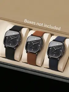 Women's Square Dial Quartz Watch, Leather Strap Wristwatch, Modern Fashionable Wristwatch, Fashion Daily & Special Occasion Gift, Stylish Analog Timepiece, Fashionable Analog Watch