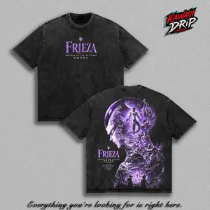 ''Frieza'' DBZ Vintage Washed Anime Graphic Tee, Emperor of the Universe DBZ Villain T-Shirt, Purple Aura Manga Graphic Top Shirt, Retro Anime Streetwear Unisex Apparel, Gift for DBZ Fans