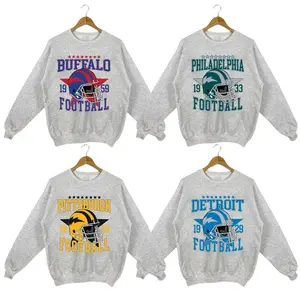 Vintage 90s Football Sweatshirt All Team Design, Unisex Football Fan Shirt Gift, Game Day Streetwear, Football Fan Sport Graphic - Menswear [Sweatshirt]