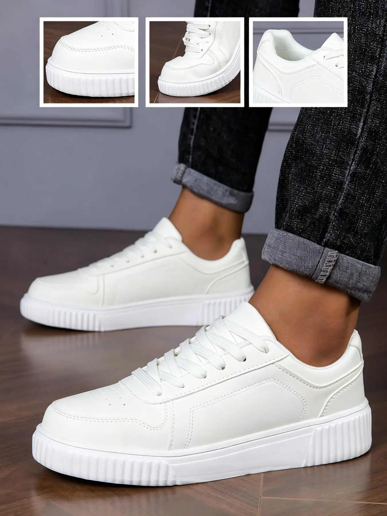 New Men's Classic Fashion Lightweight Breathable Casual Sports Shoes, Sneaker, Low Top Lace-Up, Suitable for All Seasons Outdoor Activities