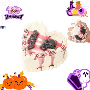 WenQing Taba Squishy Handmade Taba Squishy Toys/Heart Skull Toys, adult fidget toys, decompression venting toys, taba squishy, ​​heart skull + 185g, full silicone reborn squishy, ​​perfect for stress and anxiety relaxation Halloween  Ghost Stress
