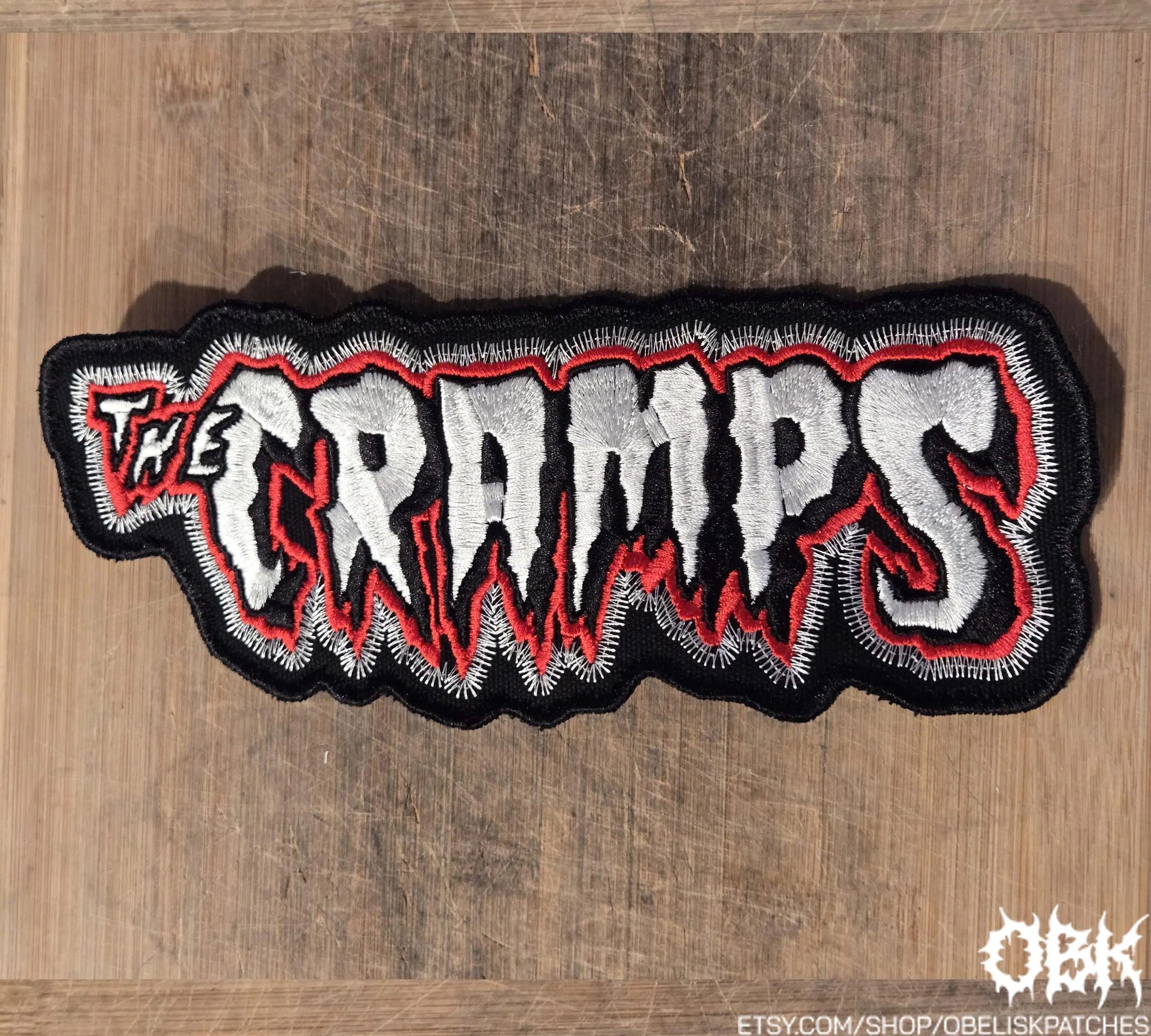 The Cramps Patch  Embroidered Canvas Patch - Multiple Sizes, Iron On, Velcro for bags, clothing