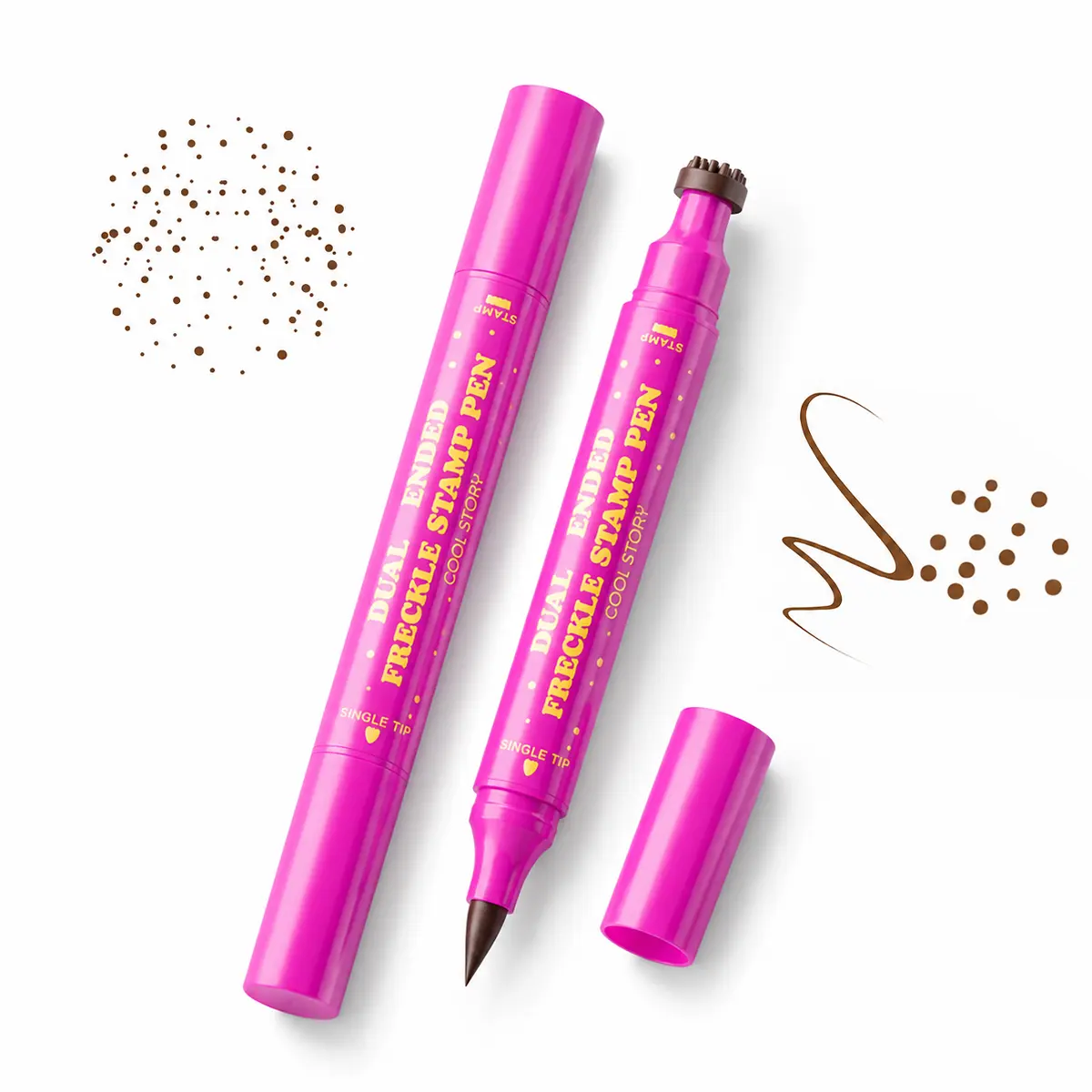 Waterproof Freckles Pen: Faux Freckle Stamp and Fine Tip Eyeliner for Realistic, Long-Lasting Freckles and Effortless Makeup, Perfect for Daily Wear and Cosplay, Freckle Makeup, Pen Form