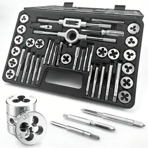 [FathersDayGift]20/40pcs Set Of Tap And Die Set, Metric Standard M3 To M12, Adjustable Handle Type Internal And External Thread Machining Tool Set, Including Complete Set Of Accessories And Storage Box, Practical Tool Gift, Local Warehouse