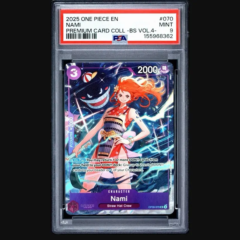 2025 ONE PIECE PREMIUM CARD COLLECTION -BEST SELECTION VOL.4 NAMI 070 - PSA 9 [Gengar Nami]