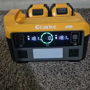 550W Portable Power Inverter Compatible with Dewalt 20V Battery, Battery NOT Included, Power Station DC 18V to AC 110V Pure Sine Wave, Battery Power Adapter 2 USB-A & 1 Type-C & 2 AC Outlet, Generator Phone Charger LED Light Camping Emergency