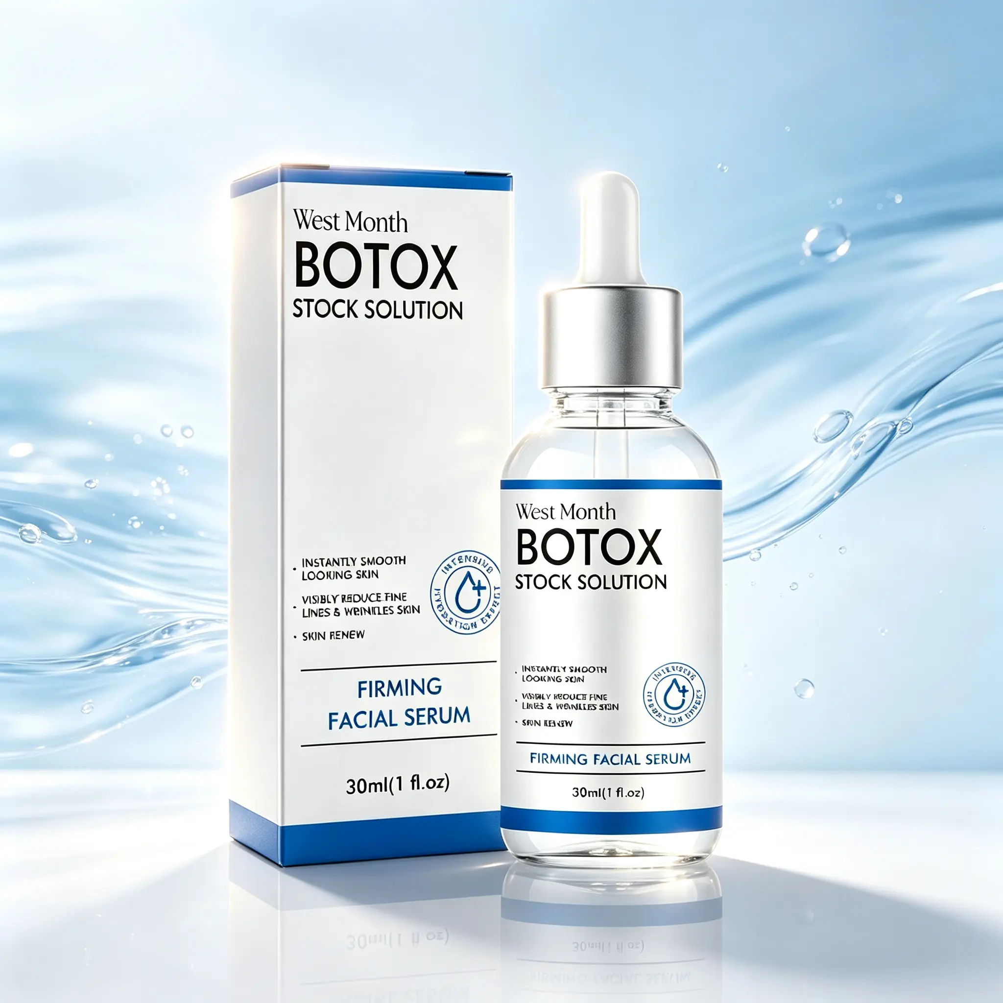 Skin Renew Botox Stock Solution Facial Serum, Firming, Instant Smoothing, Anti-Wrinkle Treatment for All Skin Types (30ml) Repair