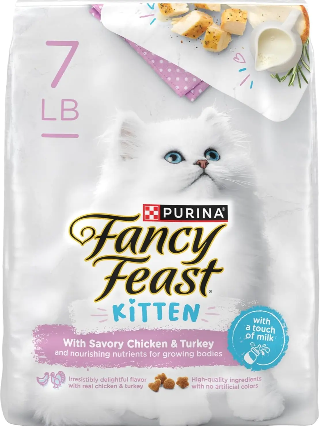 Purina Fancy Feast Kitten With Savory Chicken and Turkey Kitten Dry Food - 7 lb. Bag