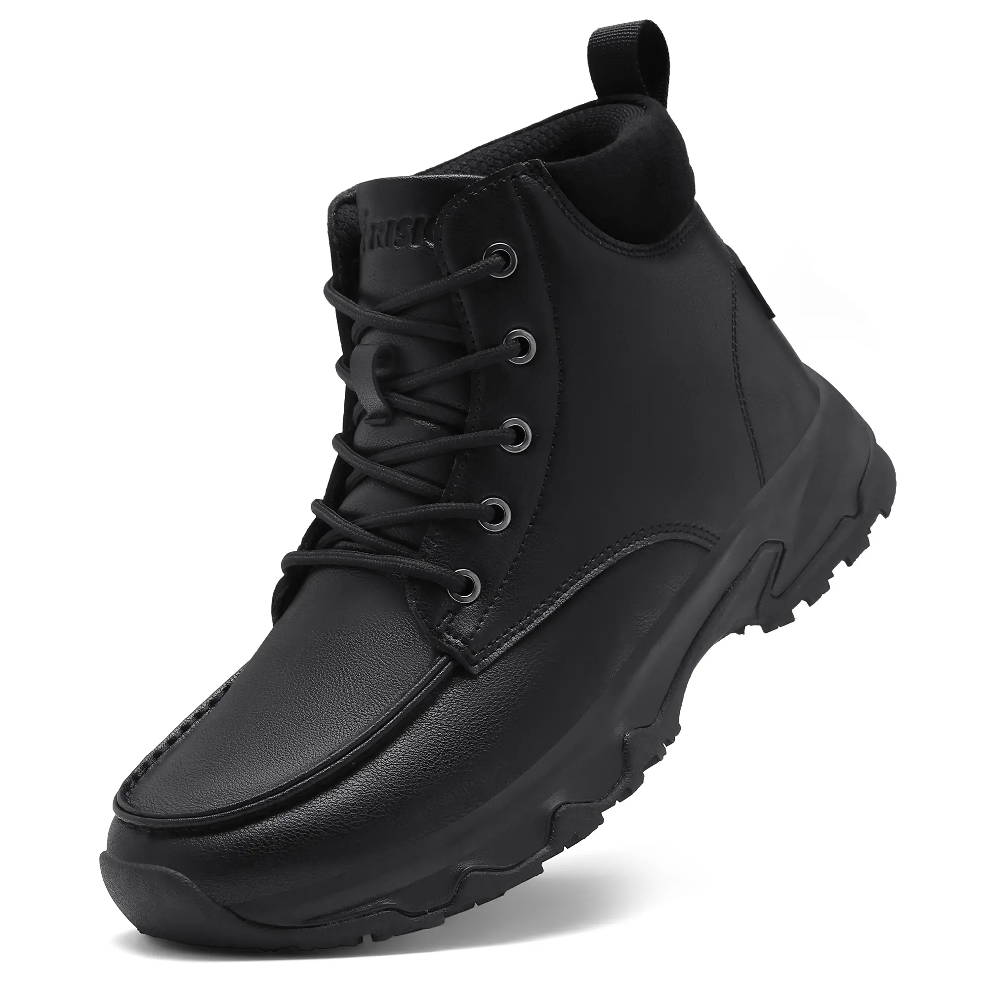 Men's Waterproof Mid Top Hiking Boots Non Slip Lace Up Casual Outdoor Walking Shoes Lightweight Work Boots