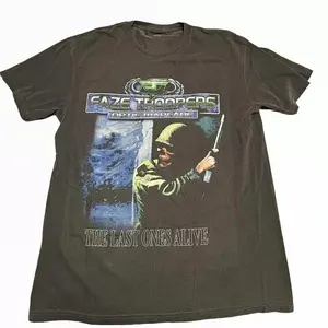 Faze × Hype × Optic Gaming FaZe X OpTic Troopers Warfare COD collab graphic t-shirt T-Shirt Cotton Menswear Cotton Menswear Top Decoration