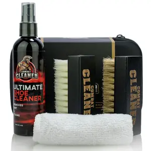 Shoe Cleaner Kit – Cleaner + Hard & Soft Brush + Travel Case | For Sneakers, Leather, Suede & More
