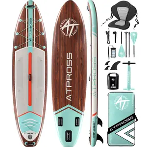 [Spring Glow Up] 11'6"×35" Inflatable Stand Up Paddle Board, 450LBS Capacity, Premium SUP with Kayak Seat for Paddling, Fishing, Yoga & Kayak, Wide Non-Slip Deck, Double-Ended Paddle, Two-Way Pump & Full Accessories