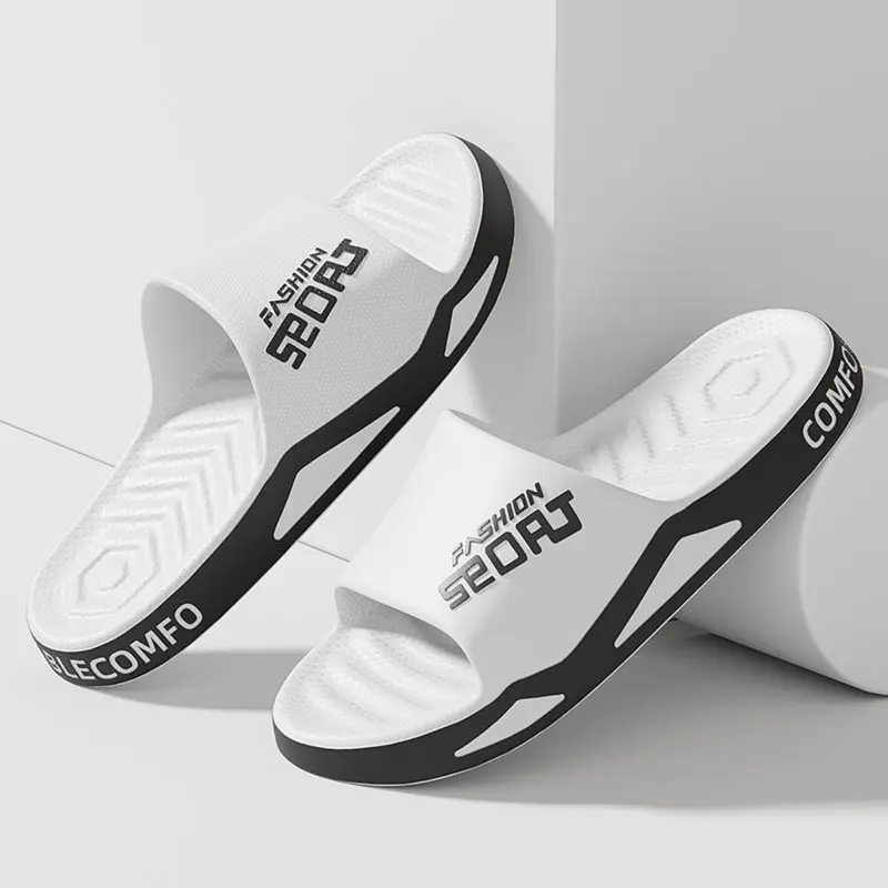 Unisex Geometric Slip-On Flipflop Footwear - Airy Open-Toe, Breathable, Lightweight Indoor/Outdoor Shoes, Casual Slippers for Dorm, On-the-Go Use