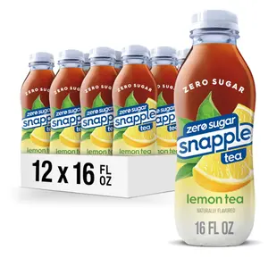 Snapple Zero Sugar Lemon Iced Tea, 16 fl oz, Pack of 12