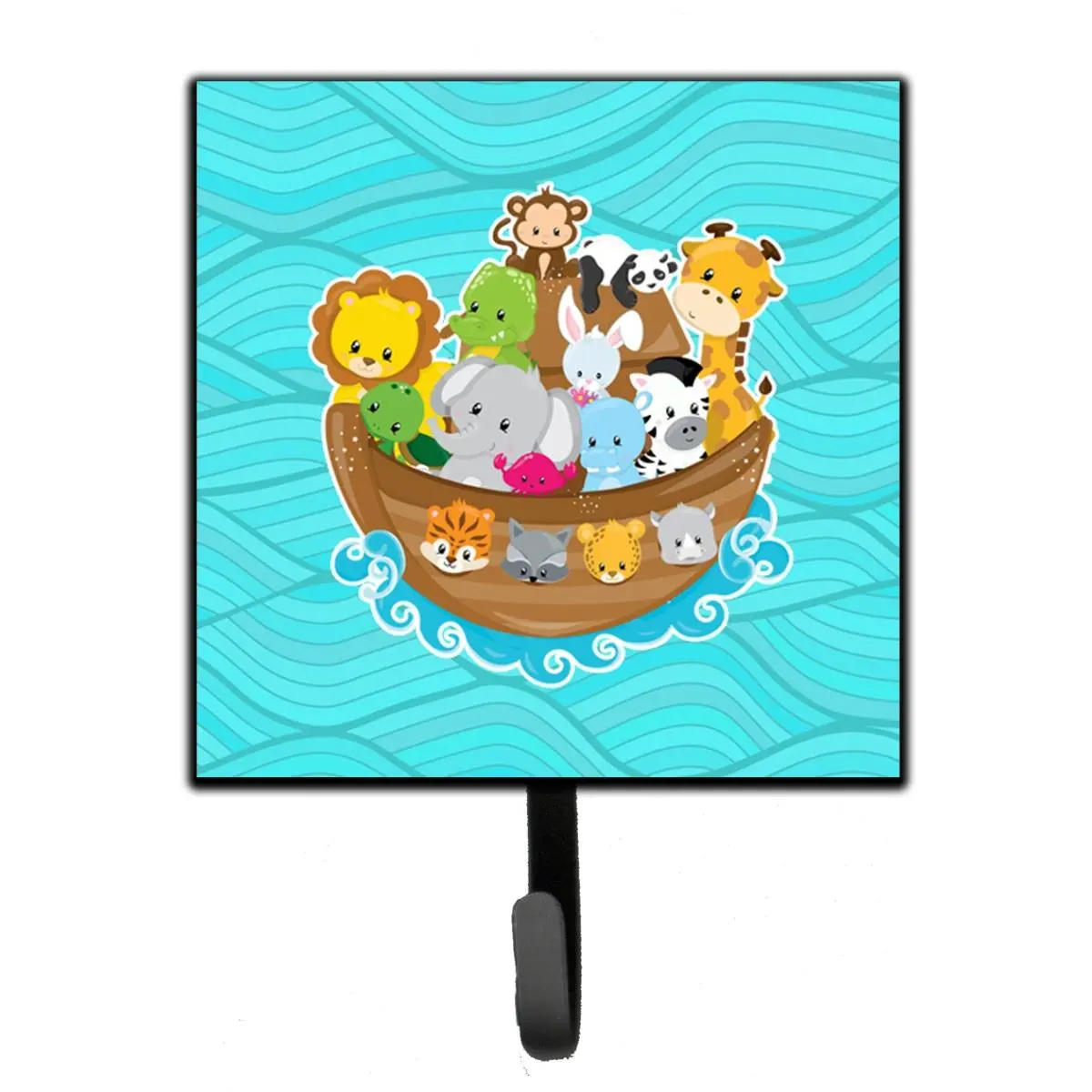 Noah's Ark Animal Metal Hanging Hanger Hook Organiser - 0.75 lbs, 4.25x7", 4.25 in Wide, Neutral Home Decor Keys/Leashes Holder for Shelves, Ideal for Home Users