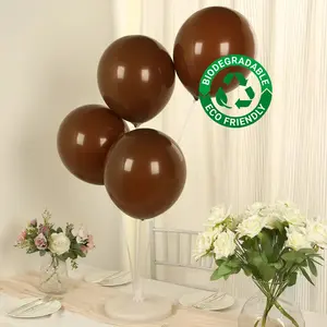 50 Pack Matte Pastel Cinnamon Brown Biodegradable Balloons, Round Eco-friendly Thick Latex Party Balloons - 12"
