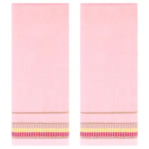 REGALWOVEN Hand Towels for Bathroom Cotton Striped Pattern Absorbent Soft Decorative Hands Face Towel