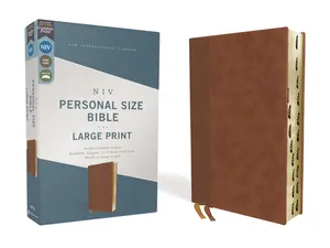 NIV, Personal Size Bible, Large Print, Leathersoft, Brown, Red Letter, Thumb Indexed, Comfort Print by Zondervan [Leatherbound Book]