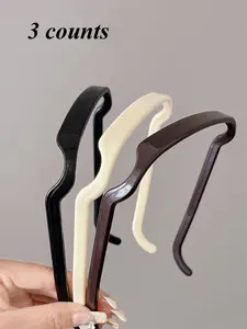3pcs Solid Color Hair Hoop, Casual Versatile Hair Accessories for Women, Minimalist Headwear Suitable for Thick Hair, Fashion Hair Accessories for Party, Daily Clothing Decor, Headband Set