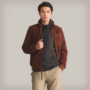 Members Only Men's Iconic Suede Jacket with Zip Front and Waist Pocket