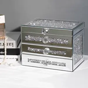 Luxury Jewelry Case, Multi-Function Compartment Storage, Multipurpose Storage Box, Dustproof Portable Organizer, Ideal for Home Vanity & Bedroom Desk