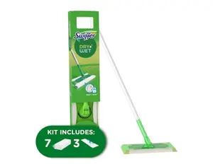 Swiffer Sweeper Dry and Wet Starter Kit - 2-in-1 Hard Surface Sweeping and Mopping Tool