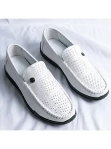 New Summer Men's Loafers, Slip-On Flat Breathable Soft Sole Anti-Slip Durable Business Casual Bean Shoes, Comfortable and Stylish Footwear