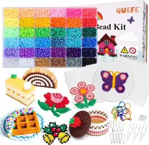 11800pcs Fuse Beads Craft Kit, 36 Colors 5mm Melting Beads Set for Girls, Including Pegboards, Ironing Paper, Tweezers, Great Birthday Gift