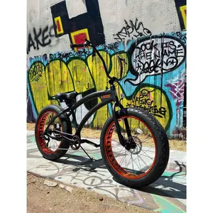 **Back In Stock!** Sikk SS Aluminum Frame Flat Black- Copper Wheels 7 Speed UFO Fat Tire Cruiser