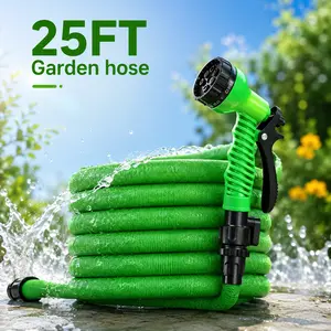 25 FT Flexible water hose for garden，Lightweight garden hose,Standard kink-resistant design,Blue/green multi-color option，Garden watering, Lawn irrigation, Patio cleaning, Car washing, Pet bathing, Outdoor gardening,Beginner gardeners.#GardeningTools