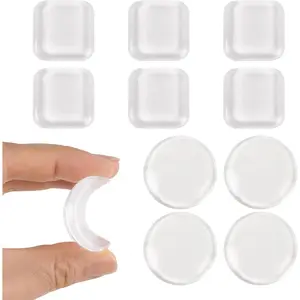 10 count Door Stoppers for Wall, Clear Door Knob Wall Protector with  Self-Adhesive Backing for  Office School Walls(Two Types)