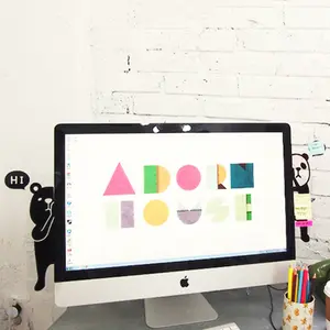 Cartoon Panda Bear Lion Acrylic Computer Monitor Sticky Notes, Creative Multi-Purpose Cute Animal Notepads for Business Learning Office Desk