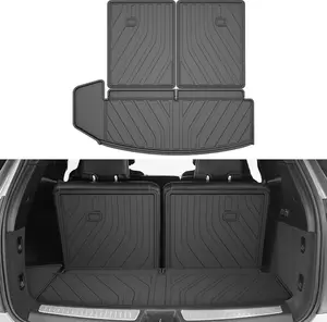 For Cadillac XT6 2020–2025 2026, Custom Fit Cargo Liner & Third Row Seat Back Mats, TPE All Weather Waterproof Rear Trunk Liner, Back Seat Cover Protector Car Accessories