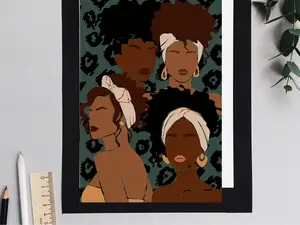 Set of 12 Small Blank Greeting Cards 4.5" x 6" w/ Gold Envelopes | African American Cards | Thank You Card | Birthday Card | Gifts for her