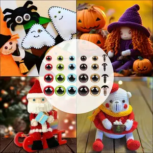 160pcs Safety Eyes with Washers 10/12/16/18mm Colorful Plastic Safety Eyes for Crochet Craft Safety Eyes Gift for Crochet Lovers Halloween Decorations Stuffed Animals Crafting