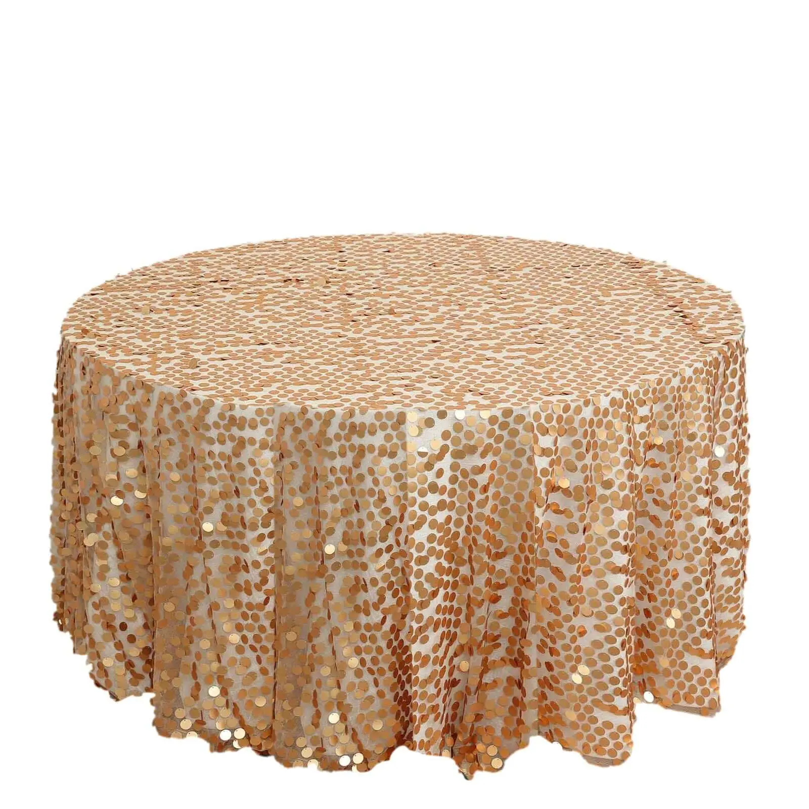 120" Round Seamless Matte Sequins Payette Tablecloth - Household Kitchen Linen, Wipe with Damp Cloth, All Seasons Use for Wedding, Event, Party