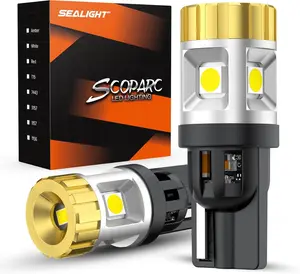 SEALIGHT 194 LED Bulb for License Plate Light 168 W 2825 T10 LED Light Bulb 6000K White for Dome Map Door Courtesy Dash Lights 2PCS