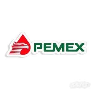 Sticker Pemex Mexico Gas 9" Sticker decal White outline