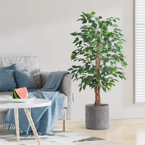 6 FT Artificial Ficus Truncated Banyan Tree - Realistic Fake Plant for Indoor & Outdoor Modern Decor - Potted Tree for Home & Office - Ideal Housewarming Gift