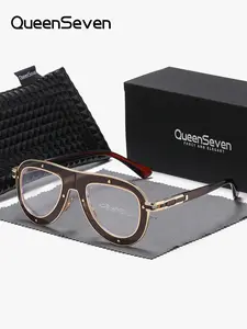 QueenSeven 1 Piece Unisex Exquisite Craftsmanship Anti Blue Light Full Frame Plano Glasses Futuristic Designs Frog Frame Plano Glasses