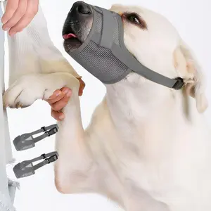 2-Pack Soft Mesh Dog Muzzle – Breathable & Adjustable, No-Bite and Escape-Proof Design for Grooming, Training, Walking – Fits Small, Medium & Large Dogs (Grey, L)