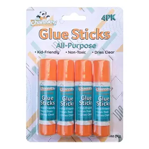 4 Pack Clear Drying Washable Glue Sticks for Kids - Ideal for Art & School Projects, Safe & Mess-Free Craft Supplies