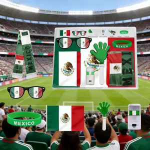 World Cup Football Fan Set Flags Glasses Clap Hands Face Color Props, Soccer Fans Accessories, Perfect for World Cup Events