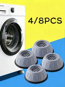 4pcs/8pcs Anti-Vibration Noise Reduction Washing Machine Support Pads, Non-Slip Rubber Washer Feet, Prevent Sliding, Stability Enhancer