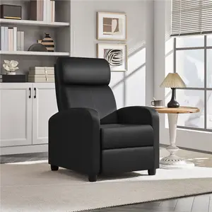 【Valentine Gift】Yaheetech Recliner Chair Adjustable Recliner Sofa with Lumbar Support Modern Upholstered Reclining Chair for Living Room Bedroom Home Theater, PU Leather/Fabric