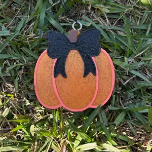 Pumpkin Air Freshener with Black Bow Design for Fall Decor and Car Freshening
