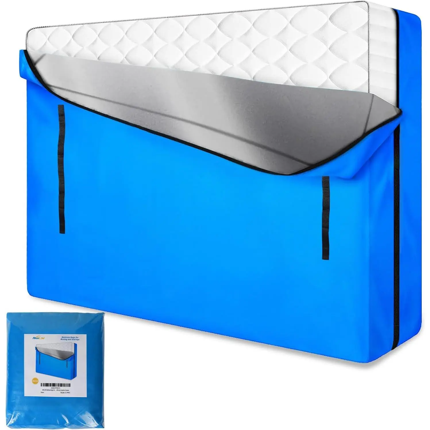 Mattress Bags for Moving and Storage, Zippered Mattress Storage Bag with 8  Carrying Handles, Cover Moving Supplies  Mattress Protector ()