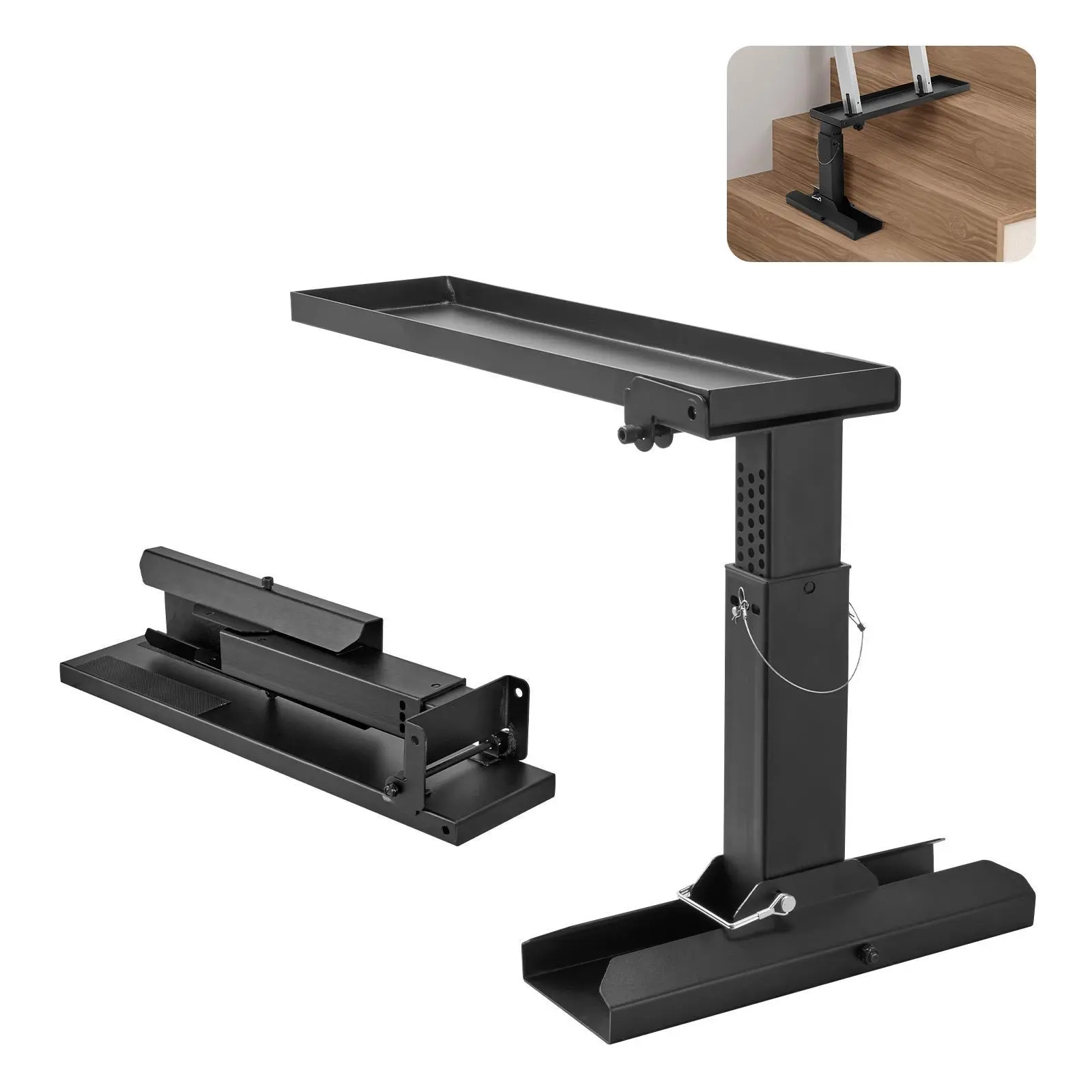 【SummerFinds】VEVOR Ladder Levler,  23.4 L x 11.4-18 in H Support Surface, Steel Ladder Leveling Tool, Folding Pitch Hopper, Stair Ladder Stabilizer Easy to Use,Extension Ladder Accessories for Uneven Ground