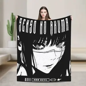 Comfortable Blanket Picnic Chainsaws Man Yoru Senso No Akuma Bedding Throws Graphic  Bedspread For Outdoor